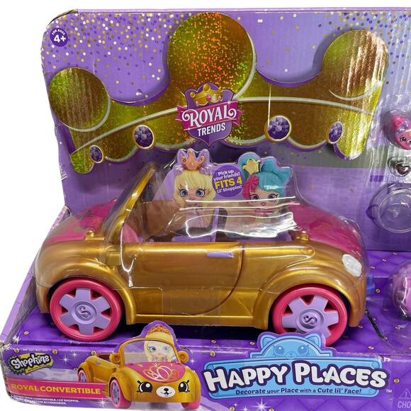 Shopkins Happy Places Royal Trends Convertible w/Tiara Sparkles Picnic Petkin - Picture 3 of 10